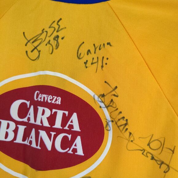 Cemento Monterrey Boys Soccer Jersey Yellow Size Actual 32x24 Autographed Signed - Picture 8 of 16